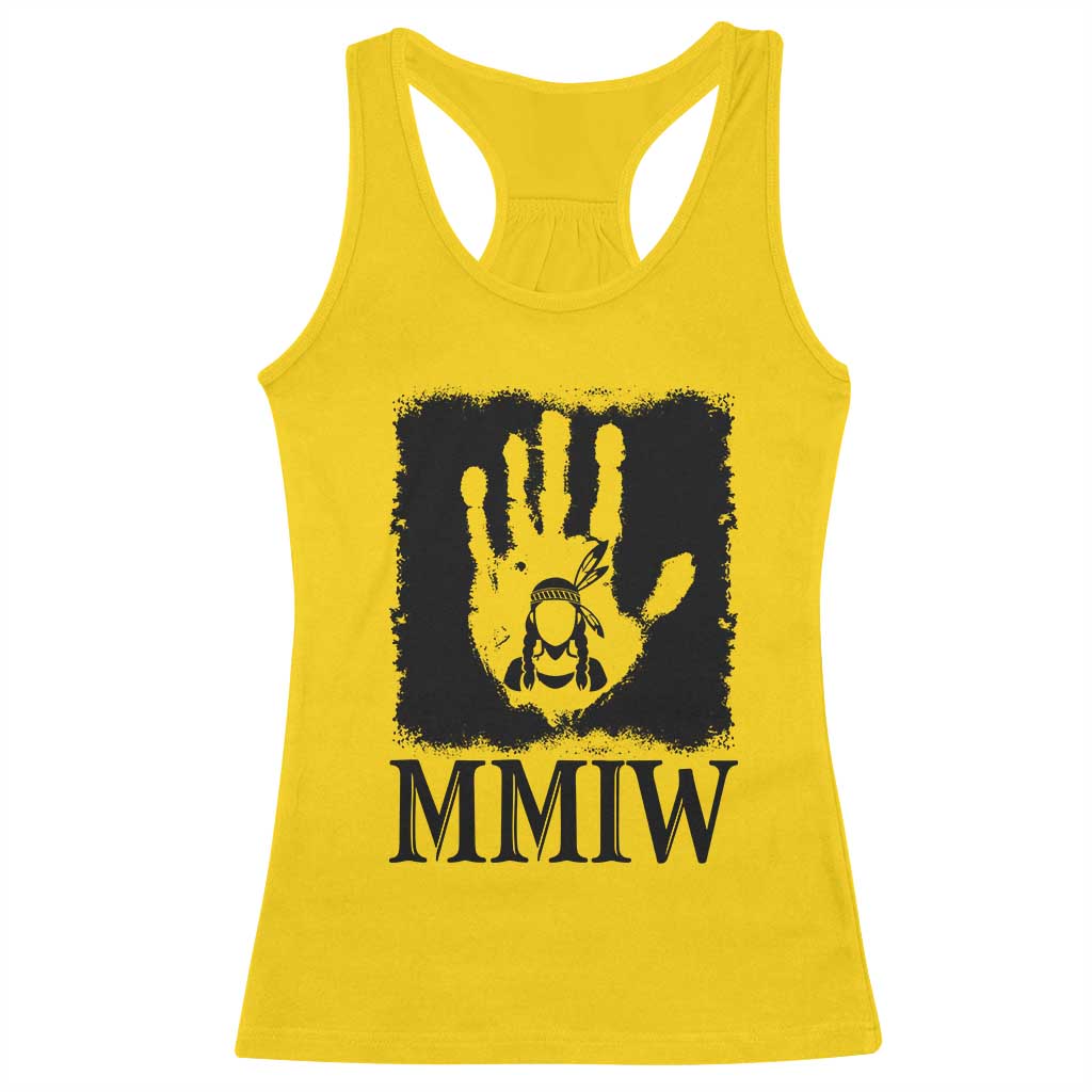 Stop MMIW Racerback Tank Top Voices For Stolen Sisters Red Handprint Graphic