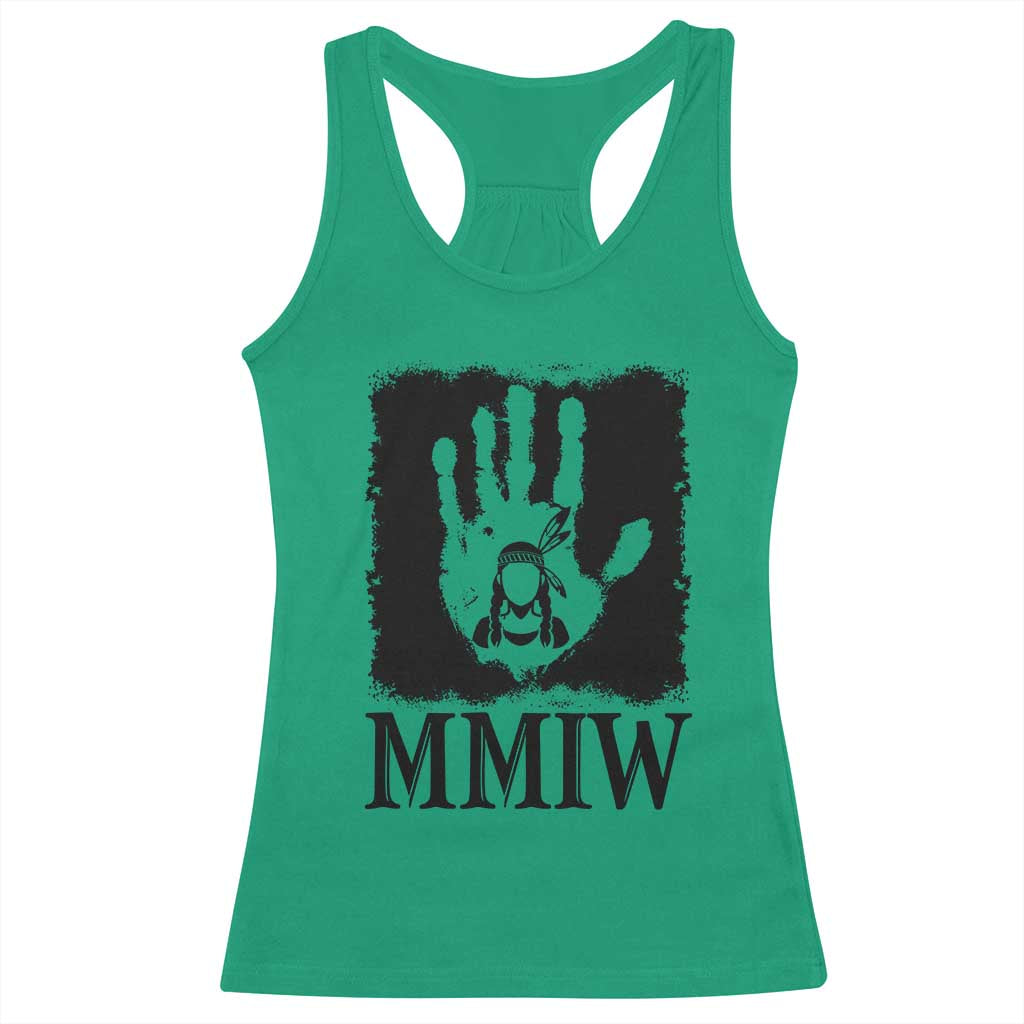Stop MMIW Racerback Tank Top Voices For Stolen Sisters Red Handprint Graphic