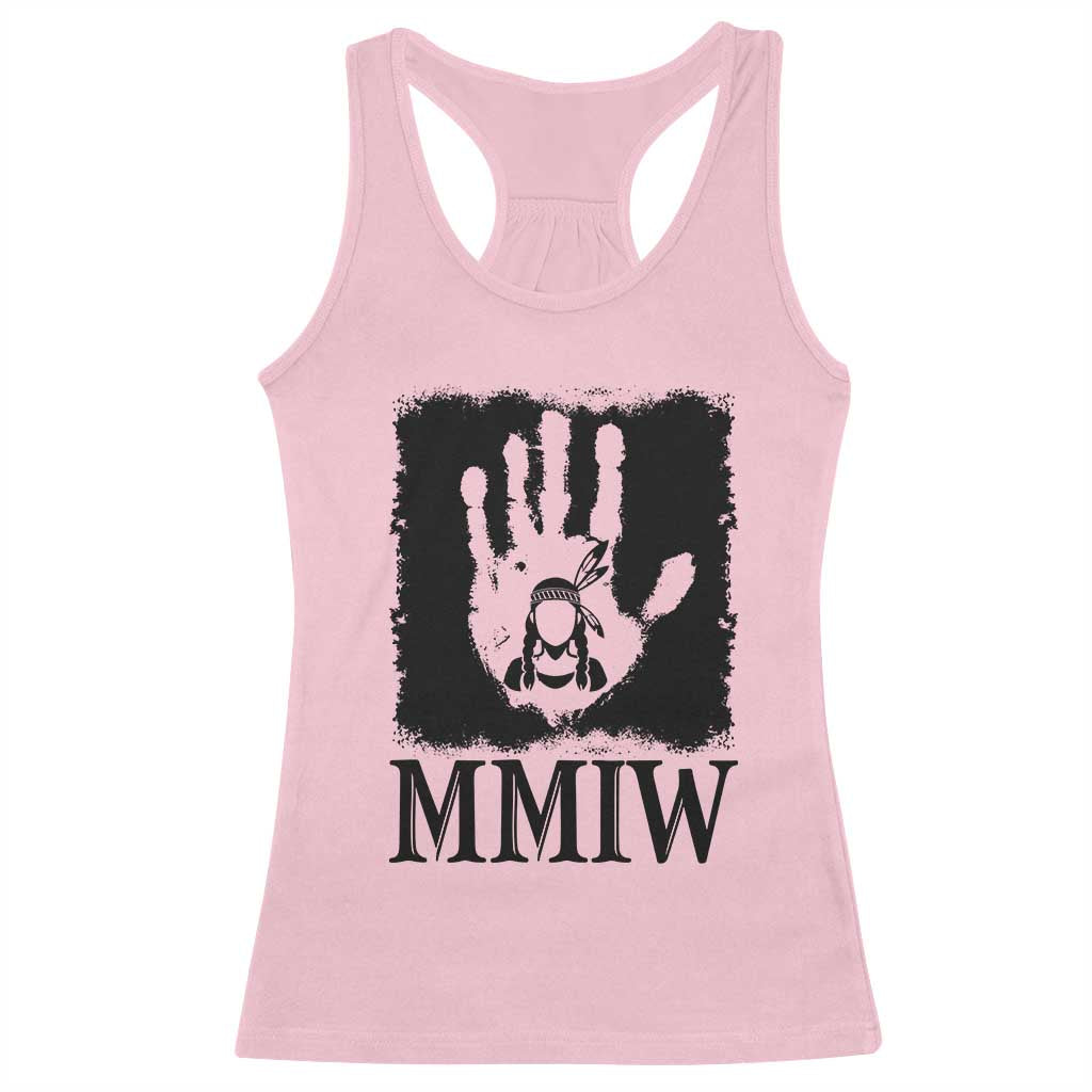Stop MMIW Racerback Tank Top Voices For Stolen Sisters Red Handprint Graphic