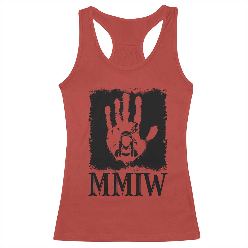 Stop MMIW Racerback Tank Top Voices For Stolen Sisters Red Handprint Graphic