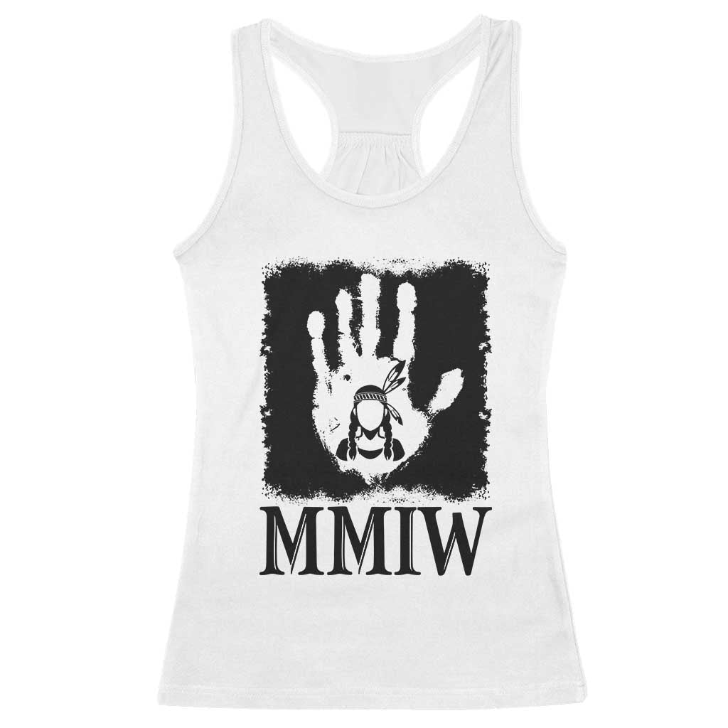 Stop MMIW Racerback Tank Top Voices For Stolen Sisters Red Handprint Graphic