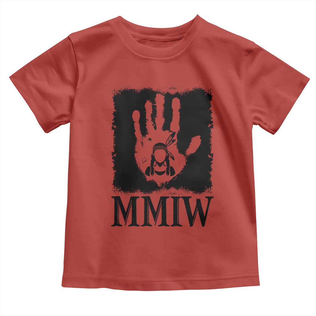Stop MMIW Toddler T Shirt Voices For Stolen Sisters Red Handprint Graphic