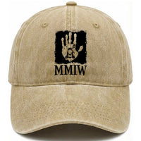Stop MMIW Washed Cotton Baseball Cap Voices For Stolen Sisters Red Handprint Graphic