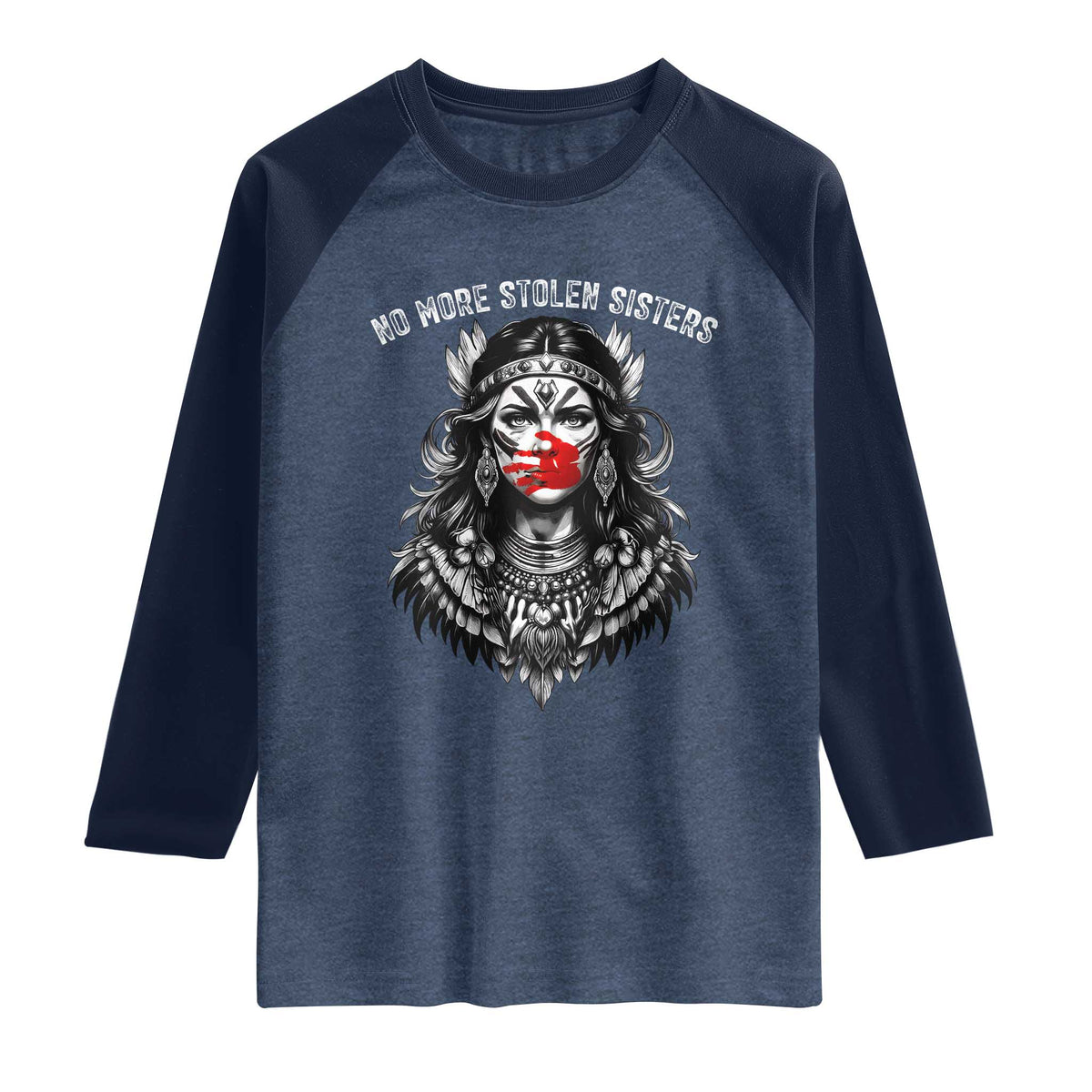 MMIW Awareness Support Raglan Shirt No More Stolen Sisters