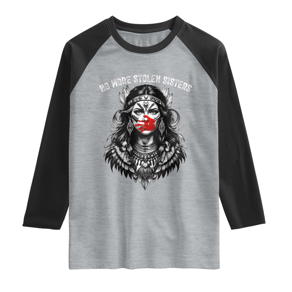 MMIW Awareness Support Raglan Shirt No More Stolen Sisters
