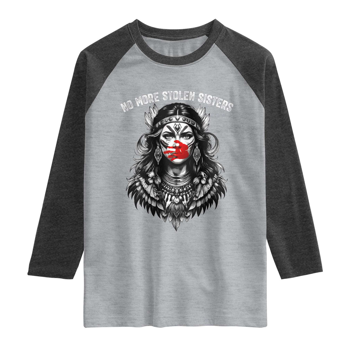 MMIW Awareness Support Raglan Shirt No More Stolen Sisters