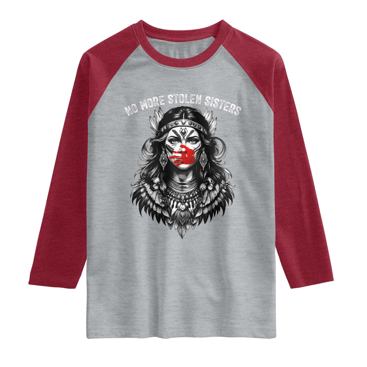 MMIW Awareness Support Raglan Shirt No More Stolen Sisters