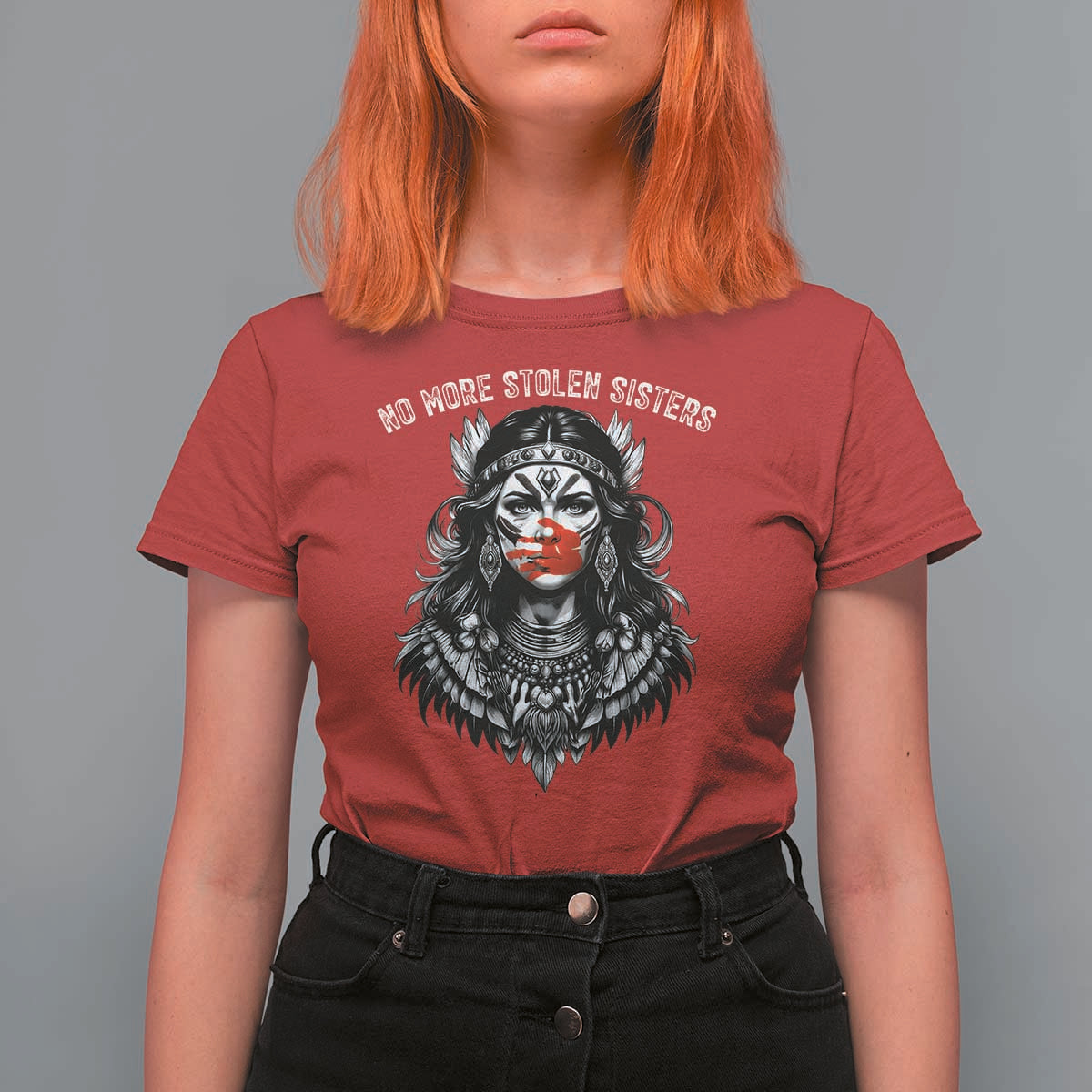 MMIW Awareness Support T Shirt For Women No More Stolen Sisters