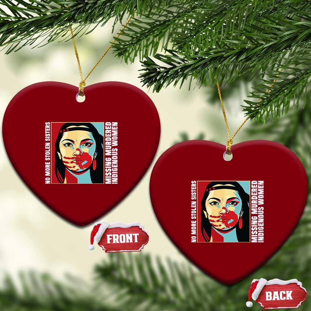 MMIW Awareness Support Ceramic Ornament Voices For Stolen Sisters Native American