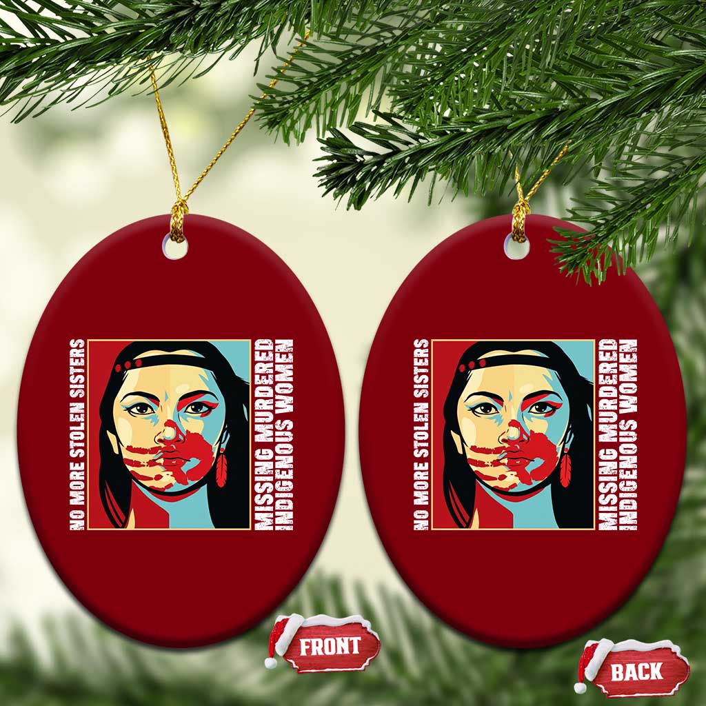 MMIW Awareness Support Ceramic Ornament Voices For Stolen Sisters Native American