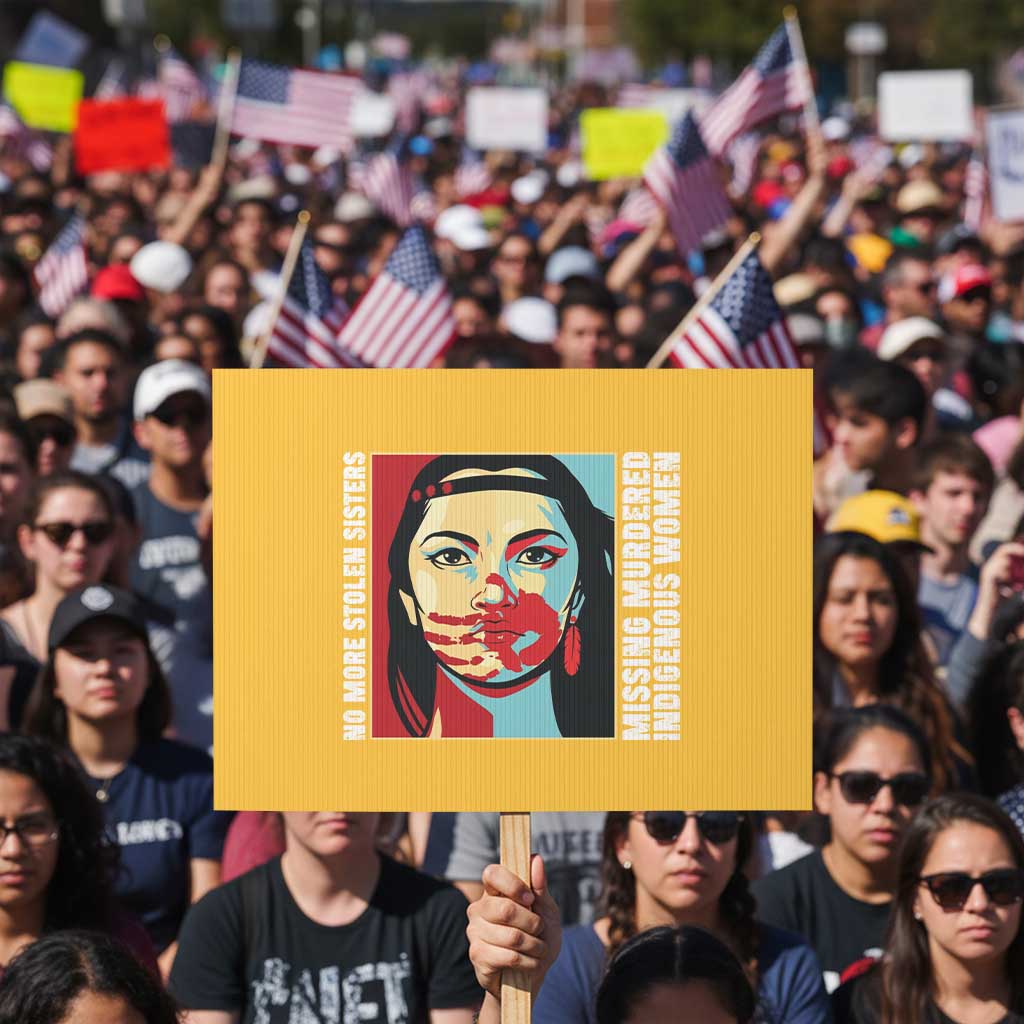 MMIW Awareness Support Protest Sign Voices For Stolen Sisters Native American