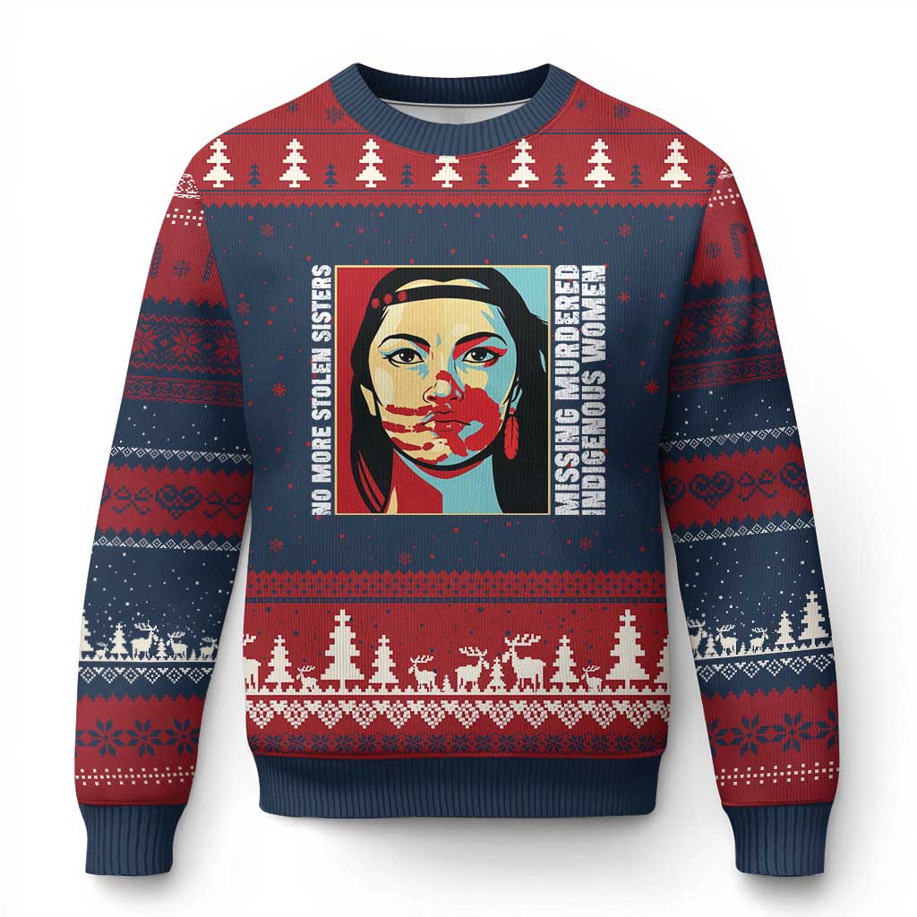 MMIW Awareness Support Ugly Christmas Sweater Voices For Stolen Sisters Native American
