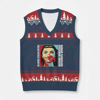 MMIW Awareness Support V-Neck Knit Sweater Vest Voices For Stolen Sisters Native American