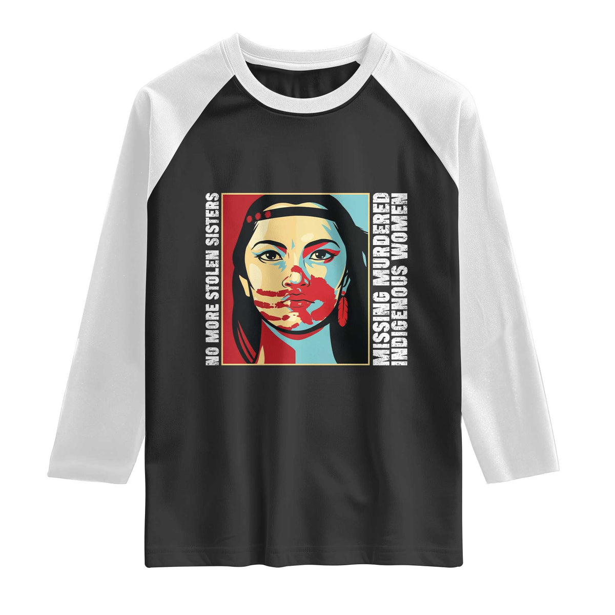 MMIW Awareness Support Raglan Shirt Voices For Stolen Sisters Native American