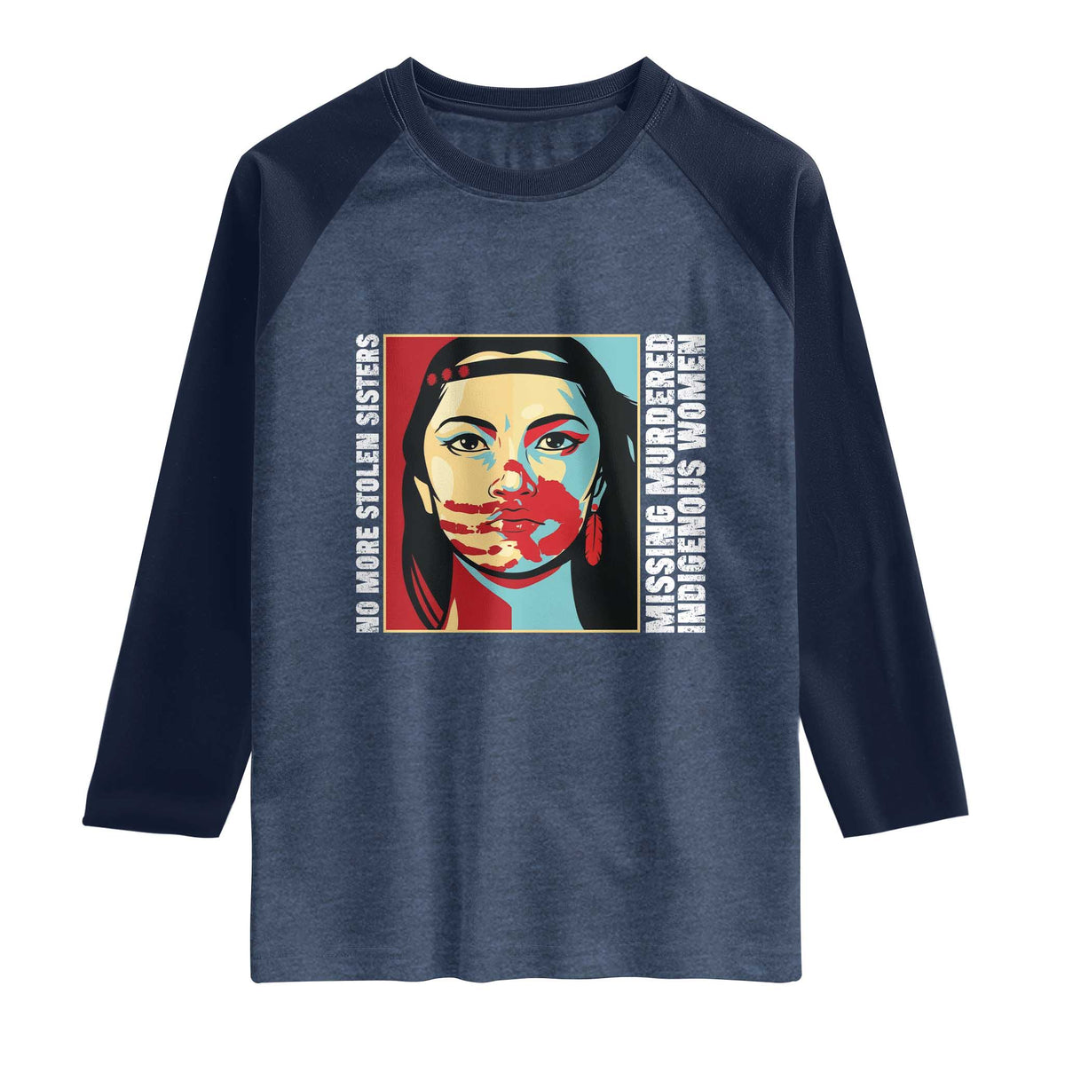 MMIW Awareness Support Raglan Shirt Voices For Stolen Sisters Native American