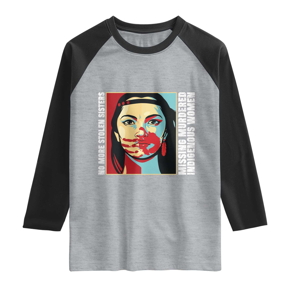 MMIW Awareness Support Raglan Shirt Voices For Stolen Sisters Native American