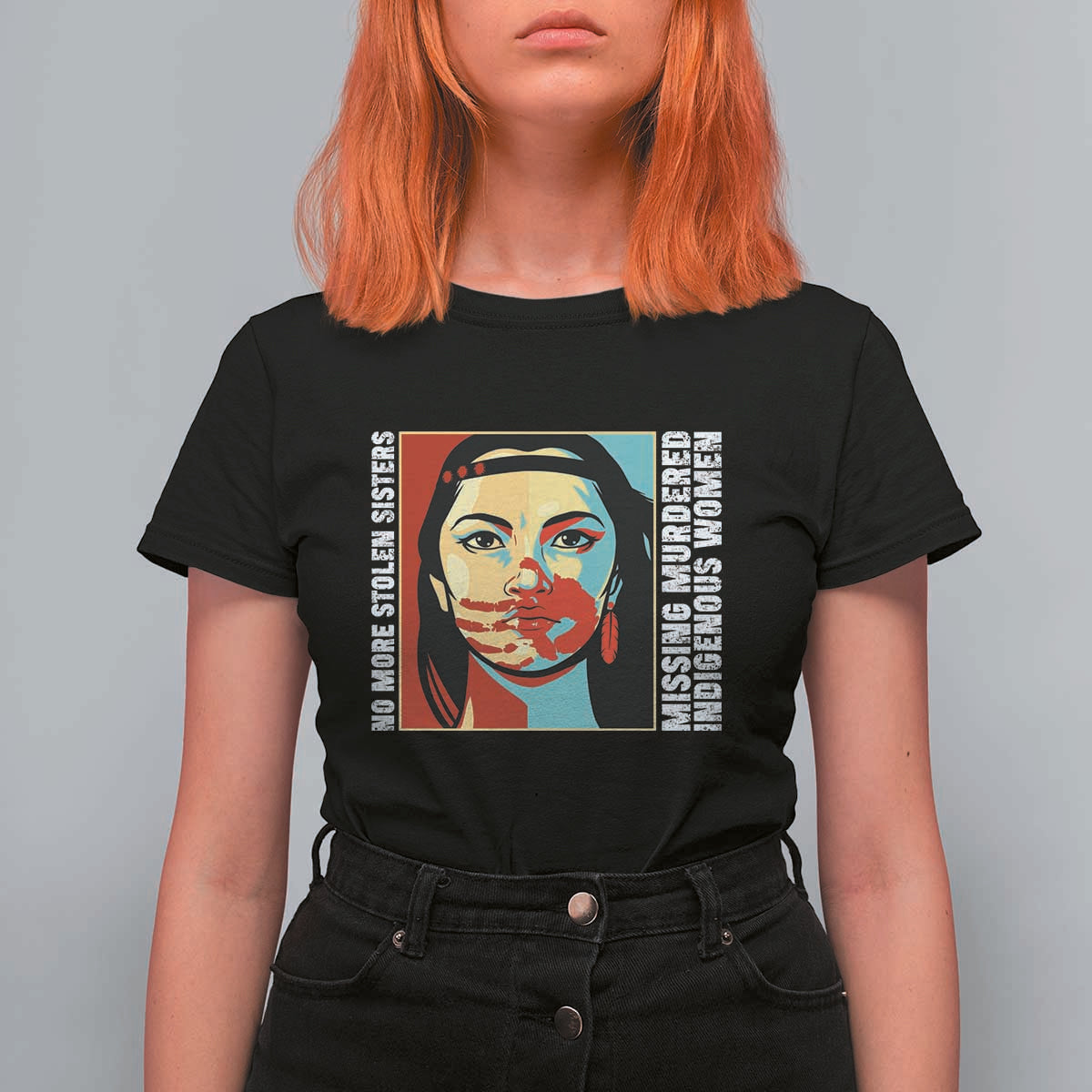 MMIW Awareness Support T Shirt For Women Voices For Stolen Sisters Native American