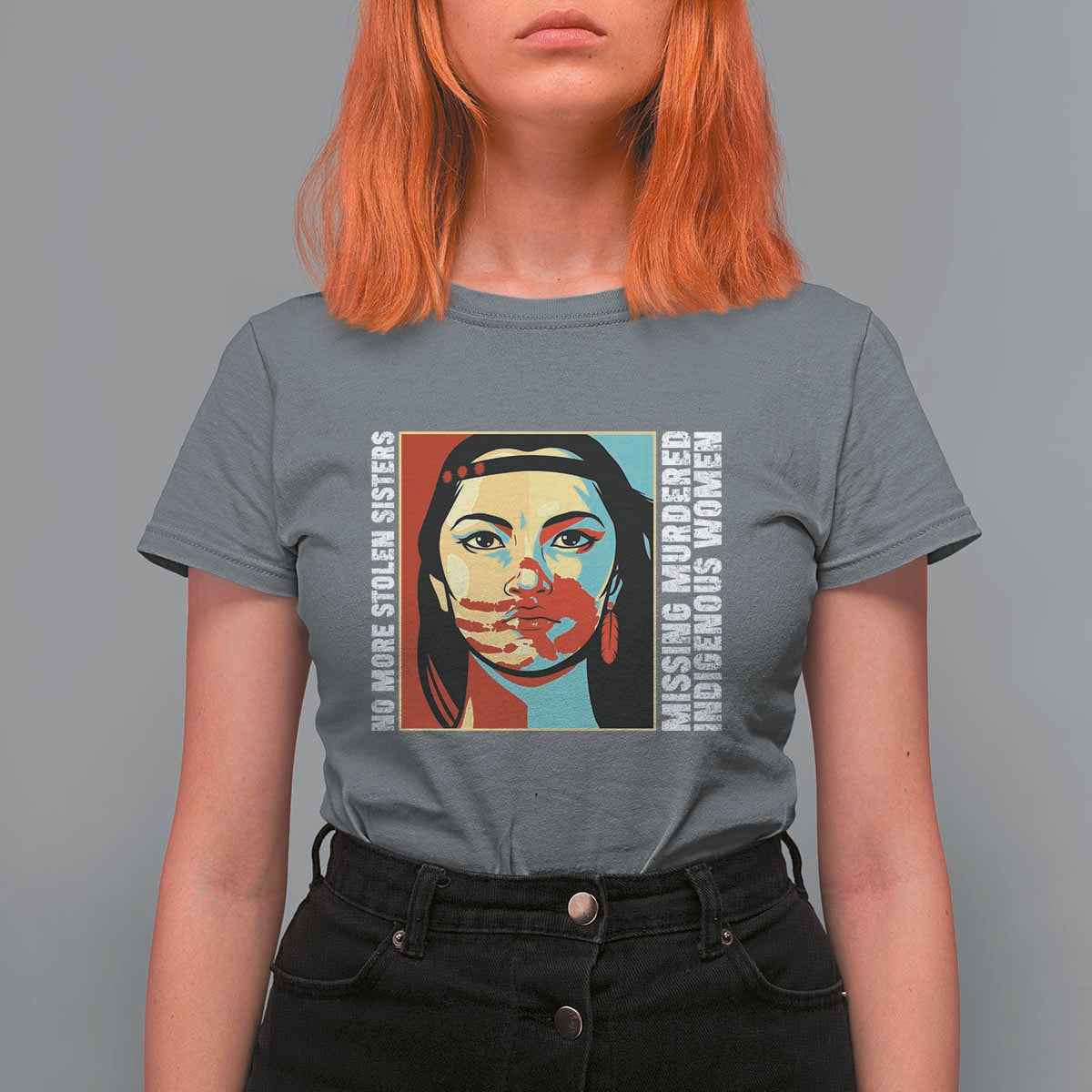 MMIW Awareness Support T Shirt For Women Voices For Stolen Sisters Native American