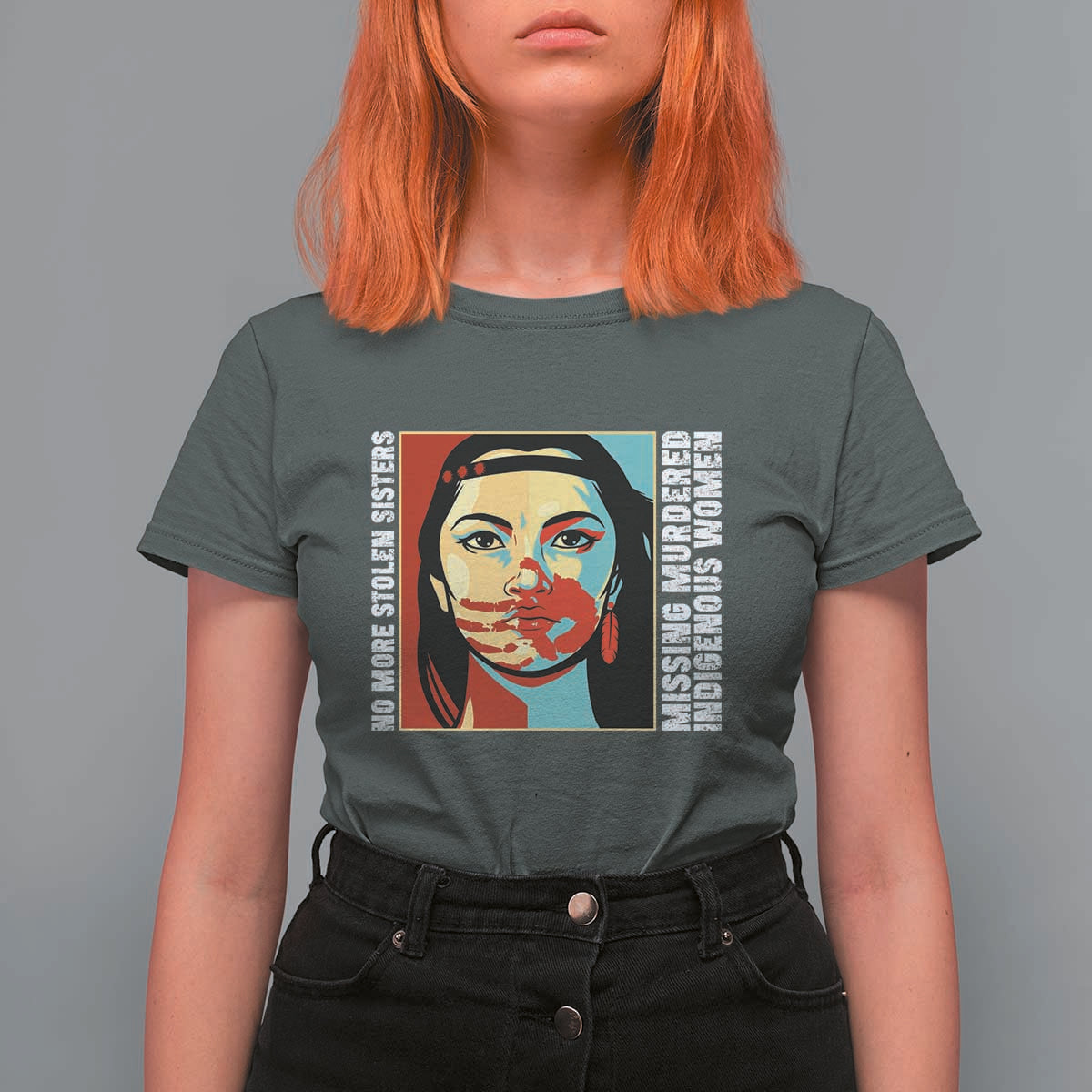 MMIW Awareness Support T Shirt For Women Voices For Stolen Sisters Native American