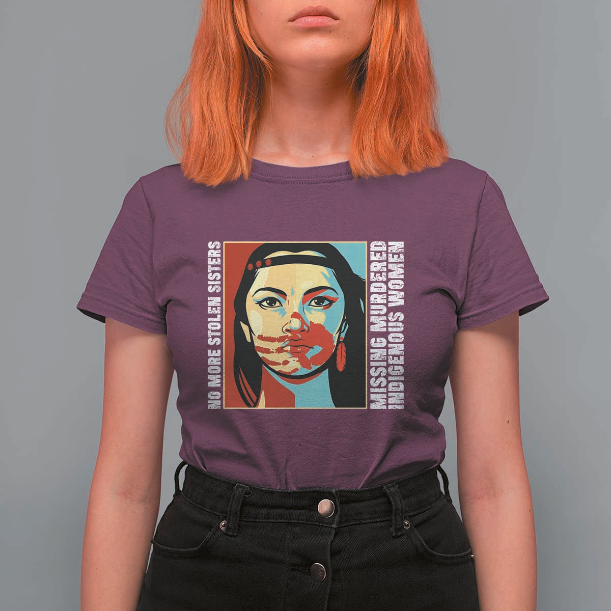 MMIW Awareness Support T Shirt For Women Voices For Stolen Sisters Native American