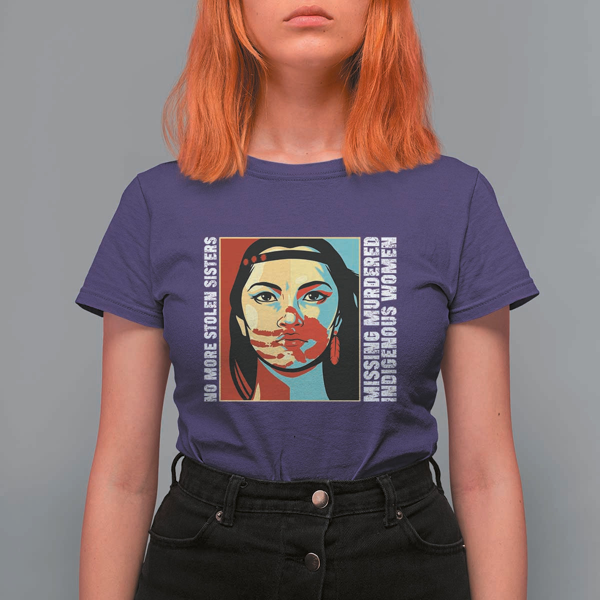 MMIW Awareness Support T Shirt For Women Voices For Stolen Sisters Native American