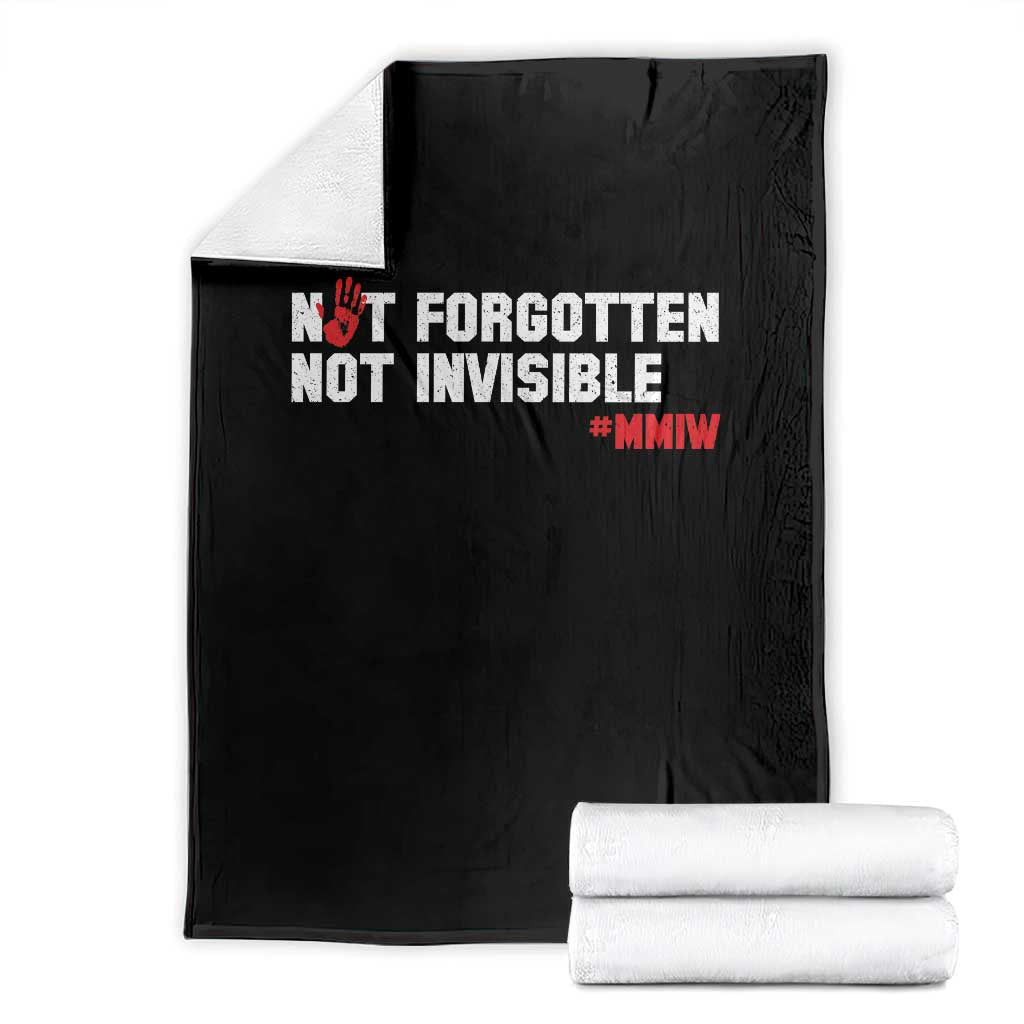 MMIW Awareness Throw Blanket Not Forgotten Not Invisible Indigenous Women