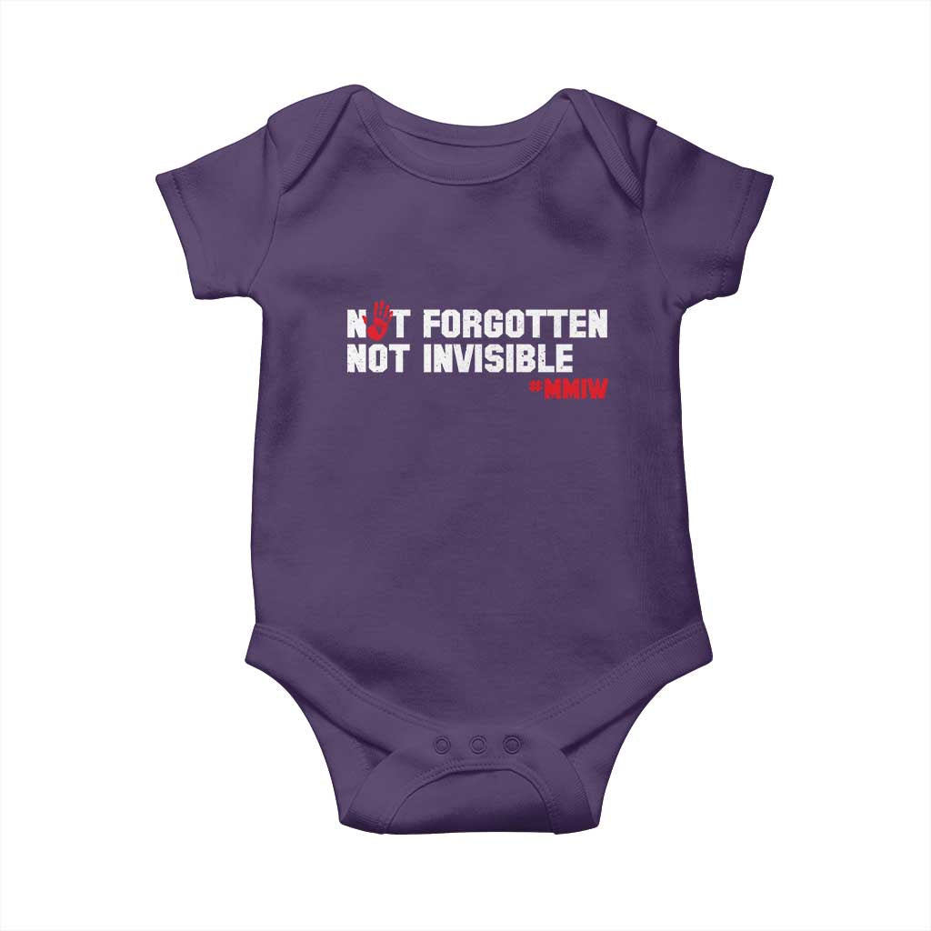 MMIW Awareness Baby Onesie Not Forgotten Not Invisible Indigenous Women