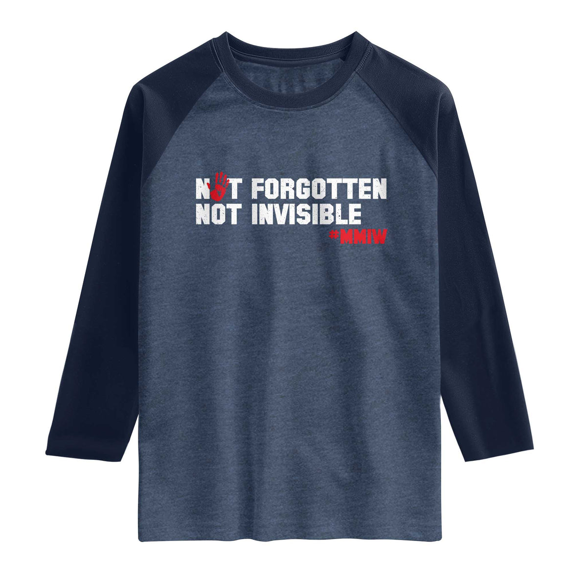 MMIW Awareness Raglan Shirt Not Forgotten Not Invisible Indigenous Women