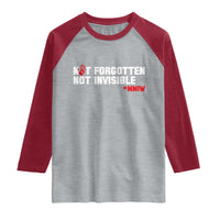 MMIW Awareness Raglan Shirt Not Forgotten Not Invisible Indigenous Women