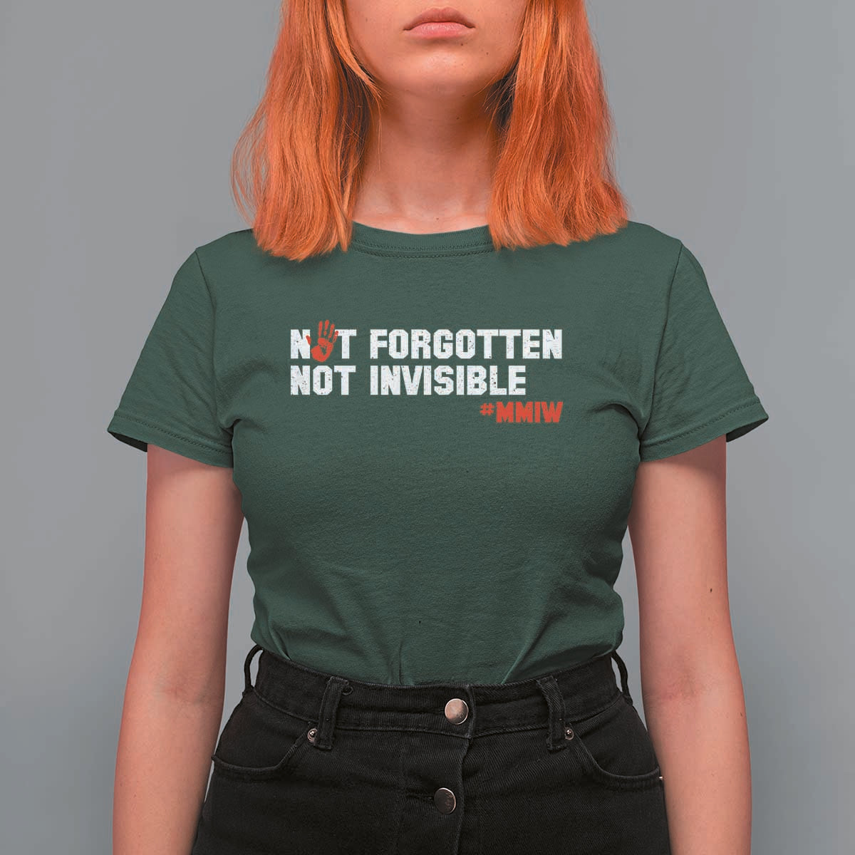 MMIW Awareness T Shirt For Women Not Forgotten Not Invisible Indigenous Women