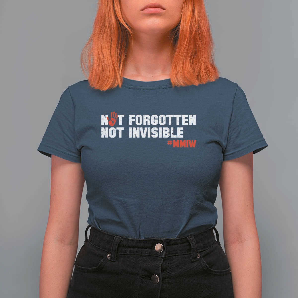MMIW Awareness T Shirt For Women Not Forgotten Not Invisible Indigenous Women