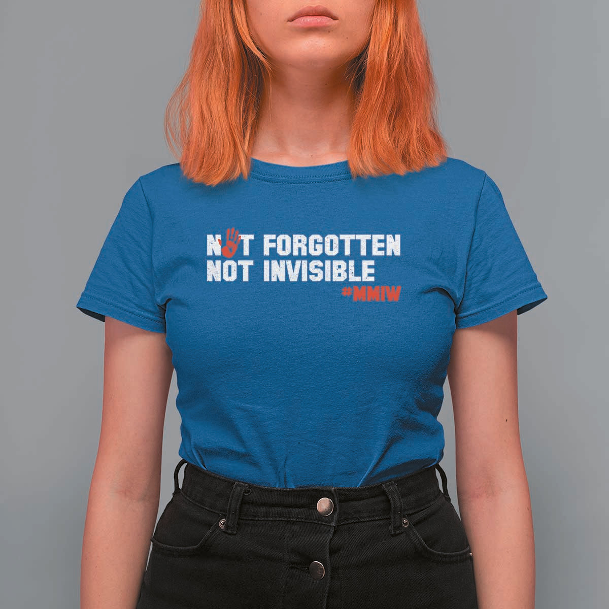 MMIW Awareness T Shirt For Women Not Forgotten Not Invisible Indigenous Women