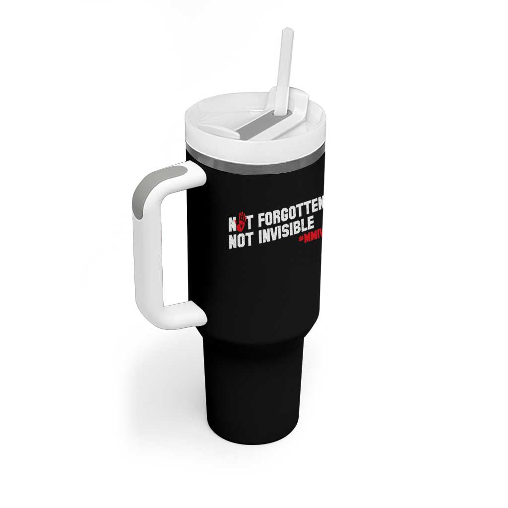 MMIW Awareness Tumbler With Handle Not Forgotten Not Invisible Indigenous Women