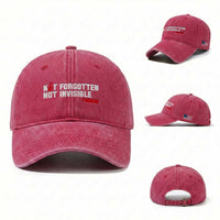 MMIW Awareness Washed Cotton Baseball Cap Not Forgotten Not Invisible Indigenous Women