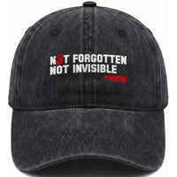 MMIW Awareness Washed Cotton Baseball Cap Not Forgotten Not Invisible Indigenous Women