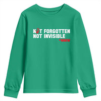 MMIW Awareness Youth Sweatshirt Not Forgotten Not Invisible Indigenous Women