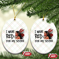 MMIW Awareness Month Indigenous Support Gift Ceramic Ornament I Wear Red For My Sister