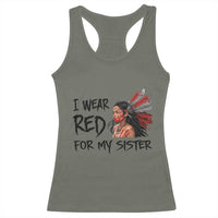 MMIW Awareness Month Indigenous Support Gift Racerback Tank Top I Wear Red For My Sister
