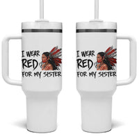 MMIW Awareness Month Indigenous Support Gift Tumbler With Handle I Wear Red For My Sister
