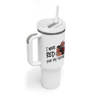 MMIW Awareness Month Indigenous Support Gift Tumbler With Handle I Wear Red For My Sister