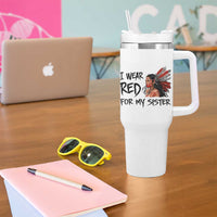 MMIW Awareness Month Indigenous Support Gift Tumbler With Handle I Wear Red For My Sister