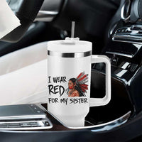 MMIW Awareness Month Indigenous Support Gift Tumbler With Handle I Wear Red For My Sister