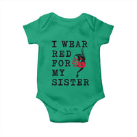 MMIW Awareness Month Native American Baby Onesie I Wear Red For My Sister