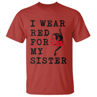 MMIW Awareness Month Native American T Shirt I Wear Red For My Sister