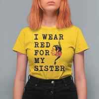 MMIW Awareness Month Native American T Shirt For Women I Wear Red For My Sister