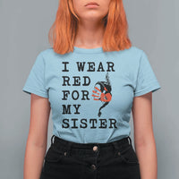 MMIW Awareness Month Native American T Shirt For Women I Wear Red For My Sister