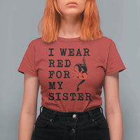 MMIW Awareness Month Native American T Shirt For Women I Wear Red For My Sister