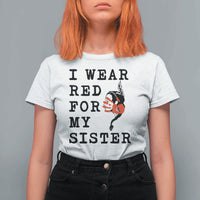MMIW Awareness Month Native American T Shirt For Women I Wear Red For My Sister