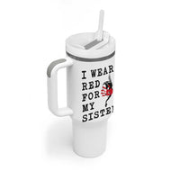 MMIW Awareness Month Native American Tumbler With Handle I Wear Red For My Sister