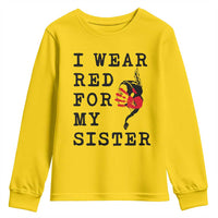 MMIW Awareness Month Native American Youth Sweatshirt I Wear Red For My Sister